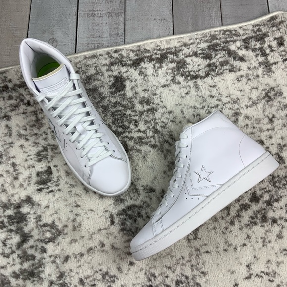 converse pro leather 76 mid white